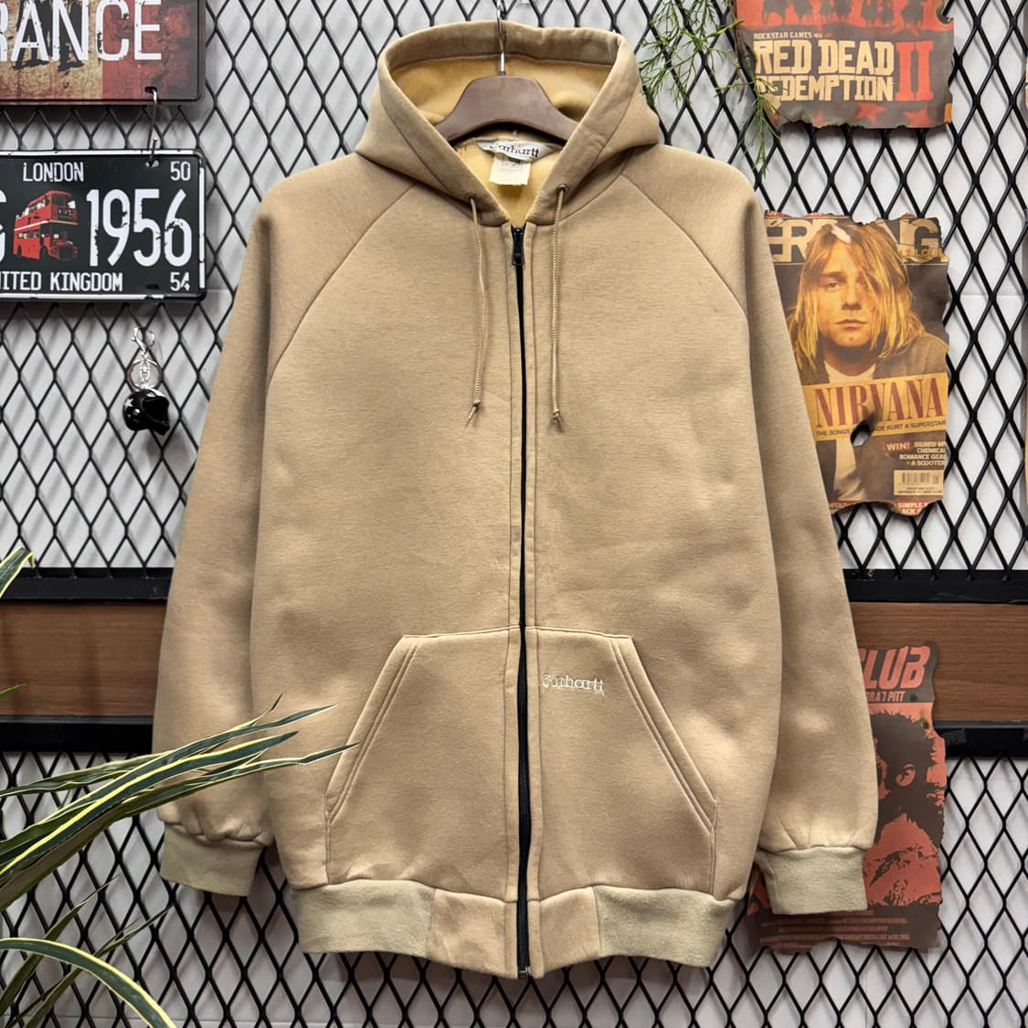 00s 칼하트 네오프랜 후드 집업 전면 로고 포인트 베이지 상품이미지1