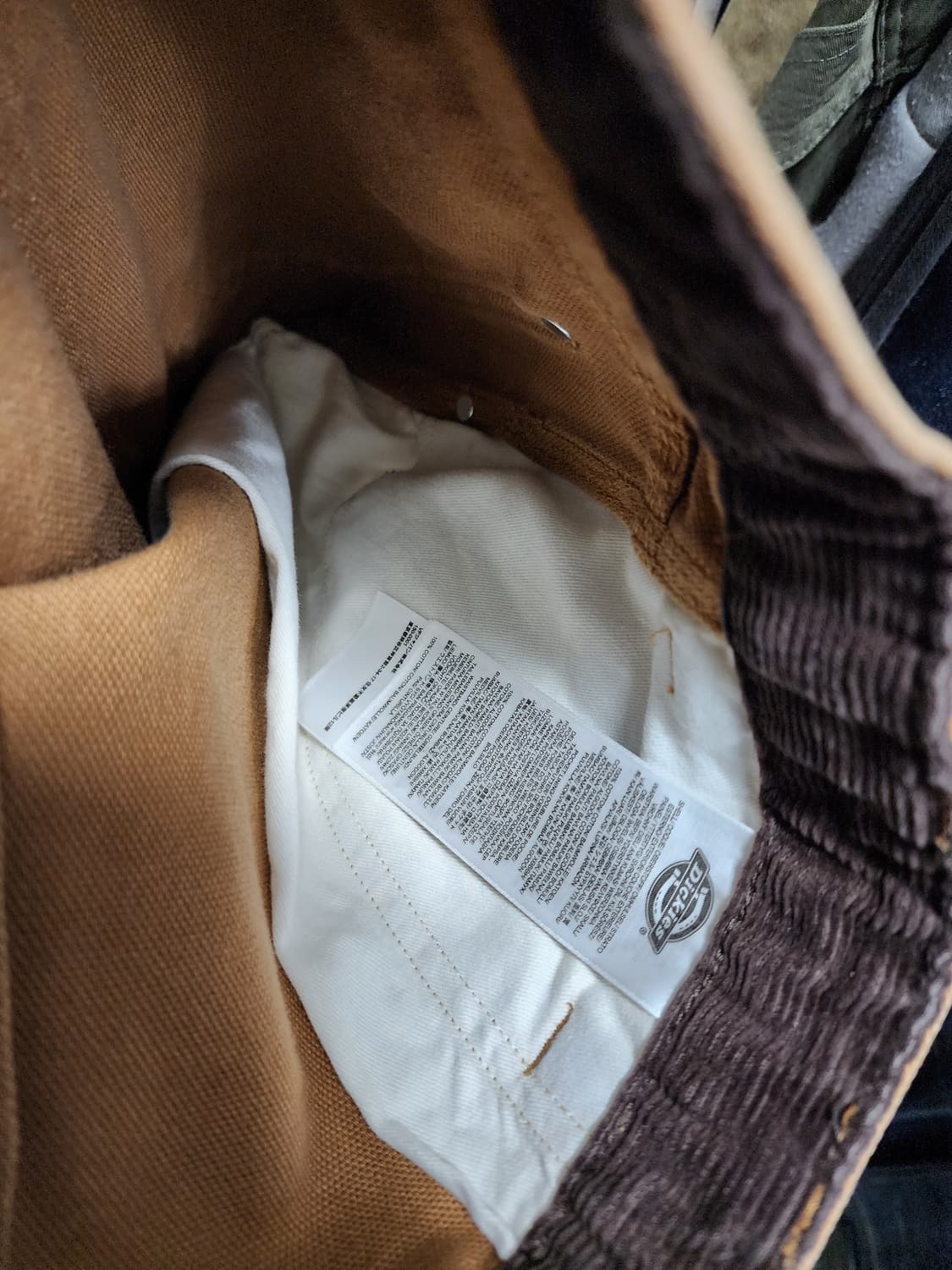 (빅사이즈) 디키즈 브라운 코듀로이 안감 워크팬츠 상품이미지6