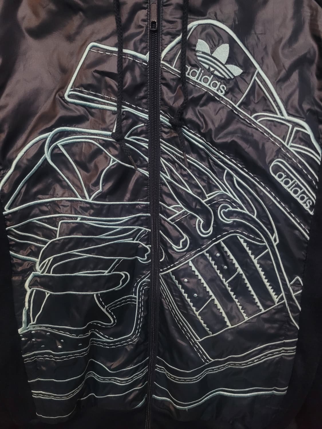 아디다스 슈퍼스타 슈즈 자수로고 후드 집업 희귀 대대장  상품이미지2