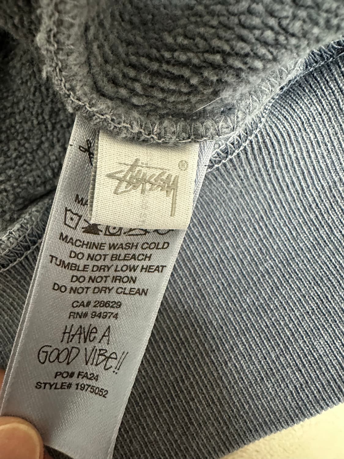 스투시 부아나 피그먼트 다이드 집 후드 네이비M 상품이미지4