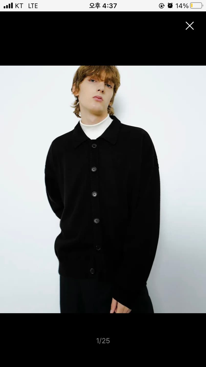 [M] 아노블리어 오버핏 크롭 카라 가디건(블랙) 상품이미지1