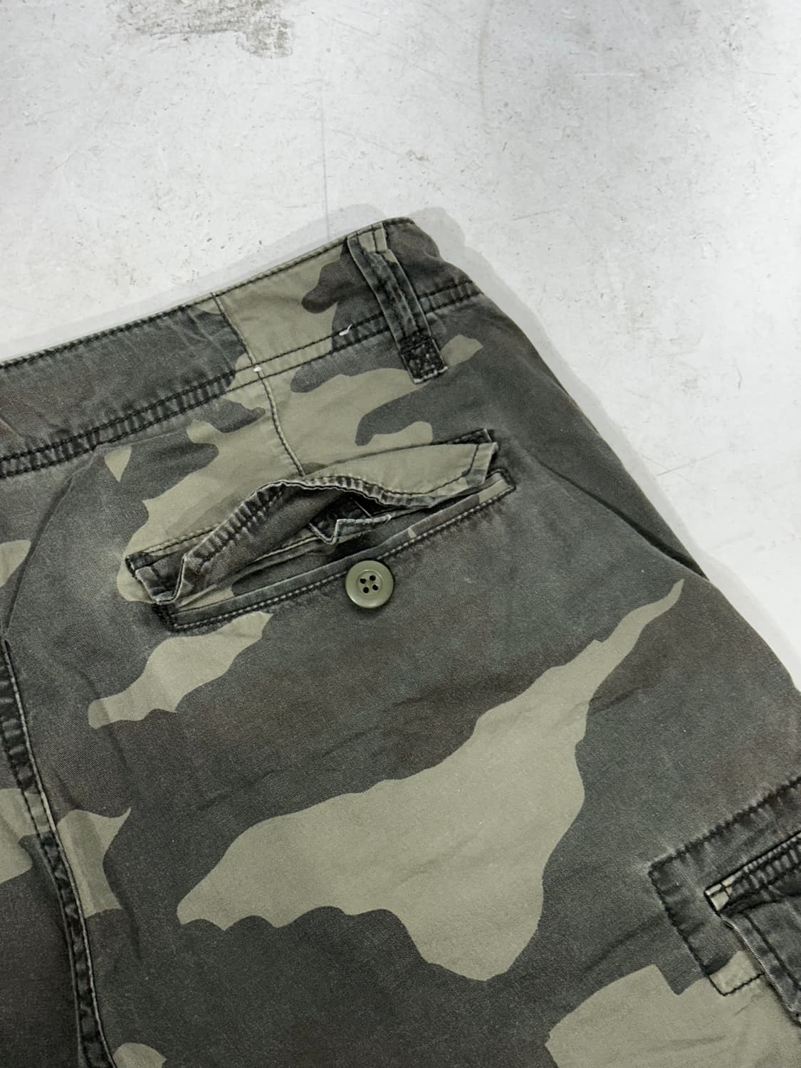 일본 빈티지 카키 와이드 밀리터리 카모 카고 팬츠 군복 바지  상품이미지6