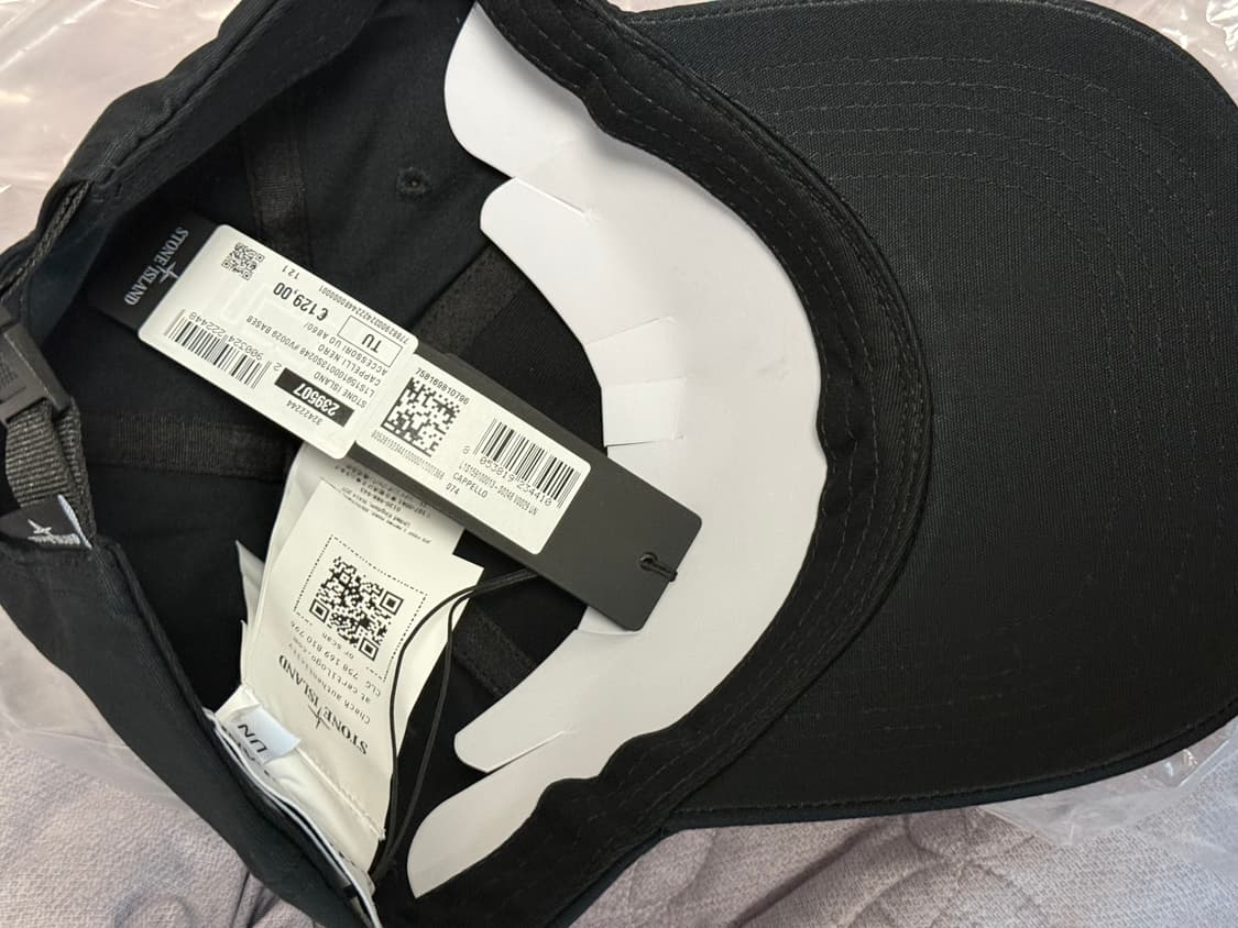 스톤아일랜드 6패널 자수 로고 캡 블랙 상품이미지2