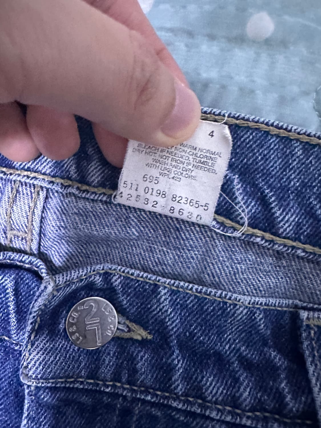 [36X32] 90s 빈티지 리바이스 L2 배기 데님 팬츠 중청 상품이미지6