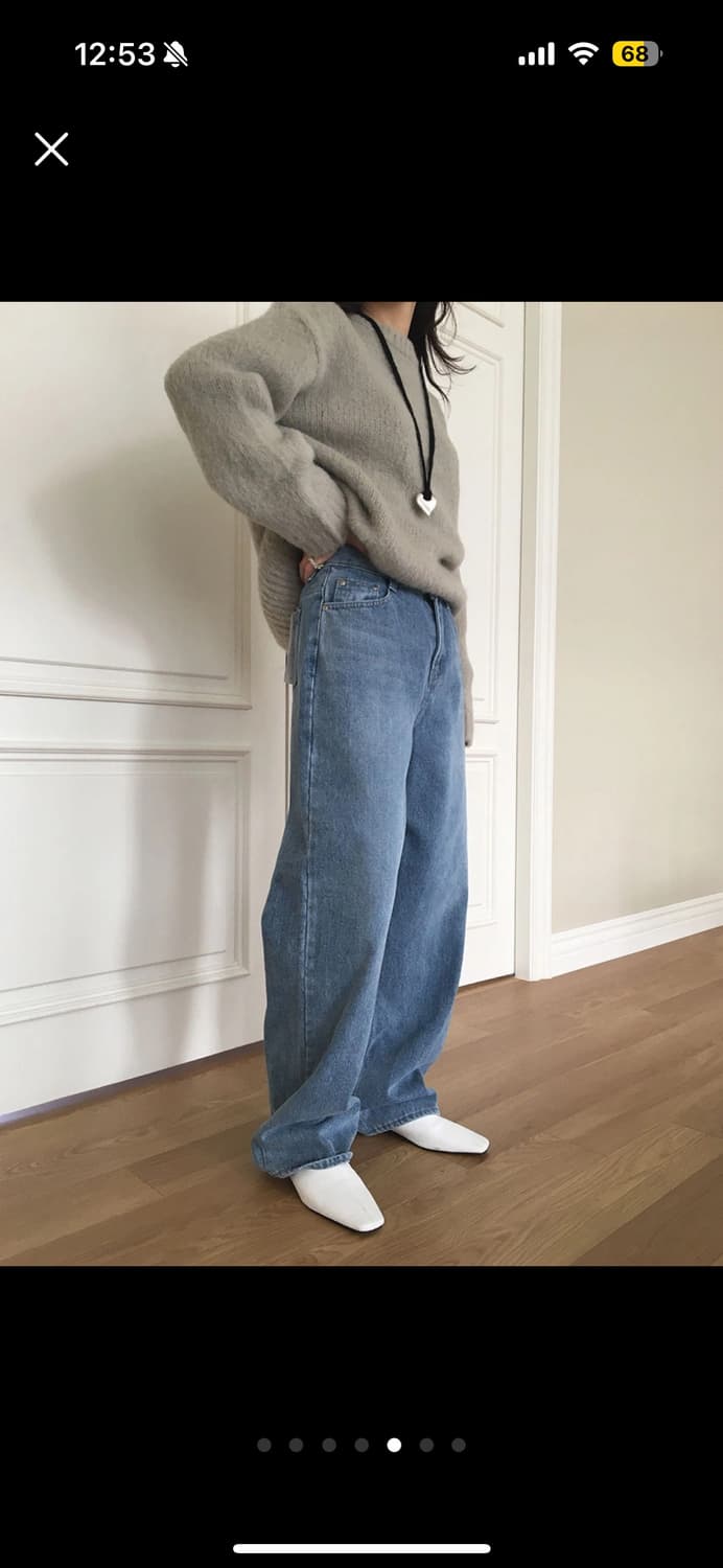 미닝아웃 meaningout 블루 데님팬츠 상품이미지5