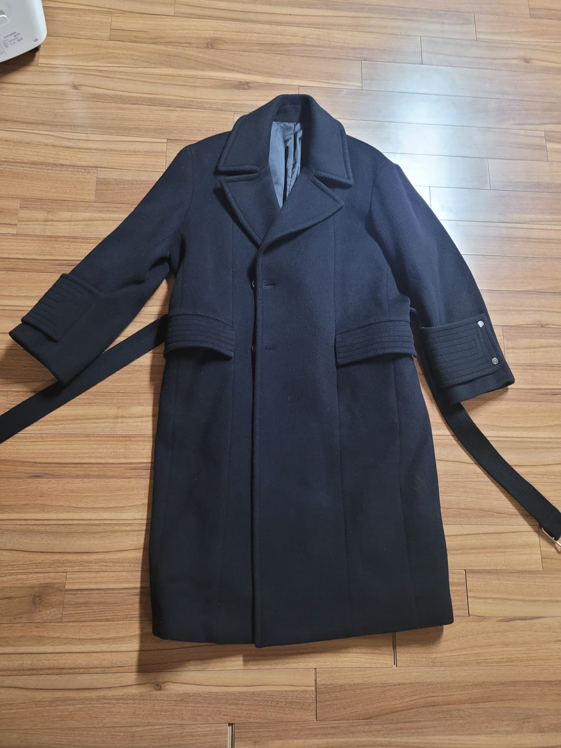 메종미네드 다크네이비 벨티드 코트 상품이미지1