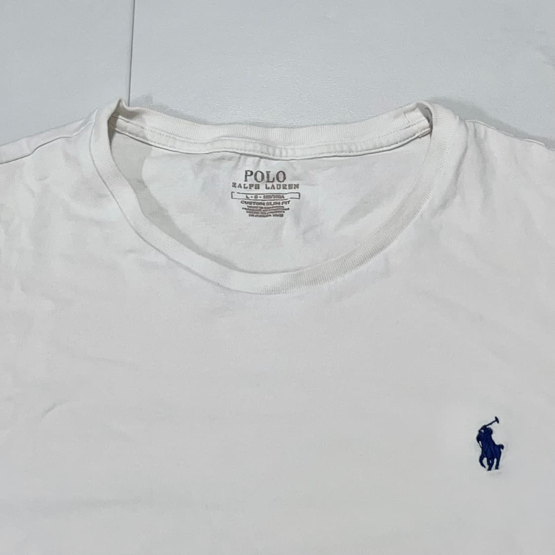 [정품] 폴로 화이트 / 네이비포니 반팔티 [ L ] 상품이미지3