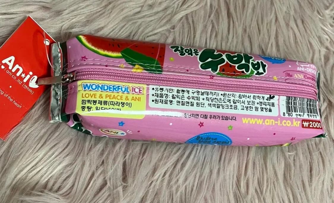 고전 수박바 아이스크림 패러디 디저트 갸루 필통 파우치 단종 고전문구 상품이미지3