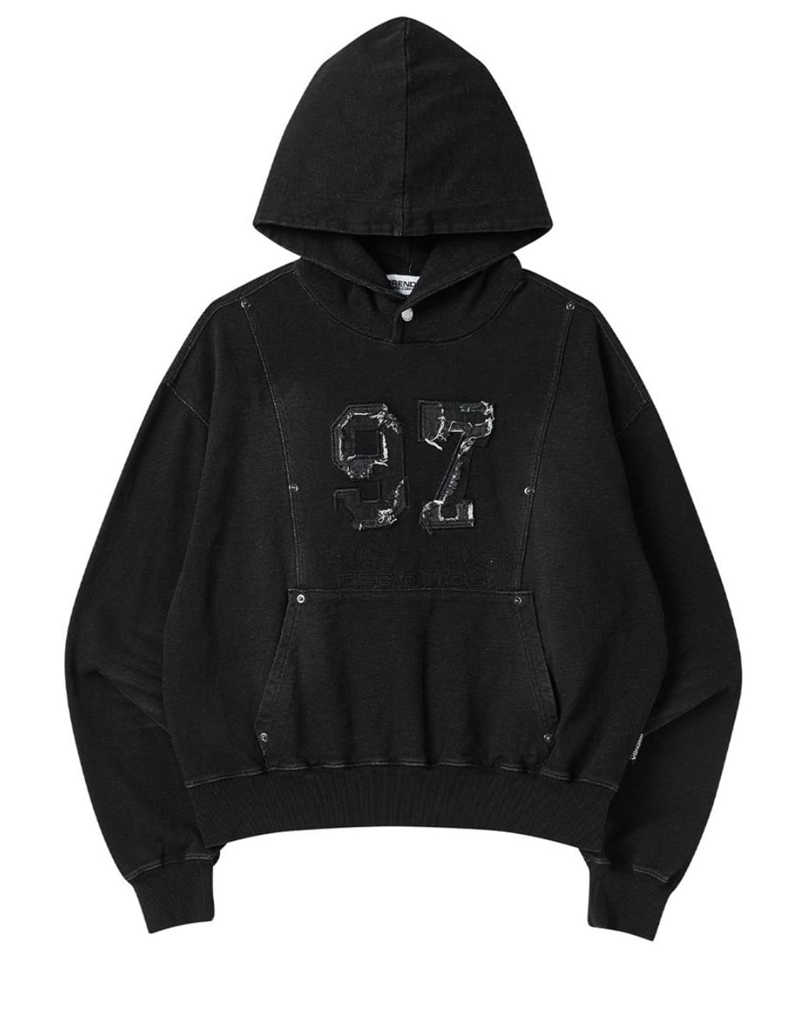 프렌다 Indigo washed hoodie black 워싱 후드티 블랙 상품이미지1