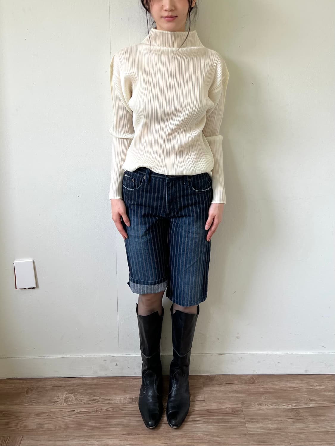 PLEATS PLEASE 아이보리 플리츠 탑 상품이미지8