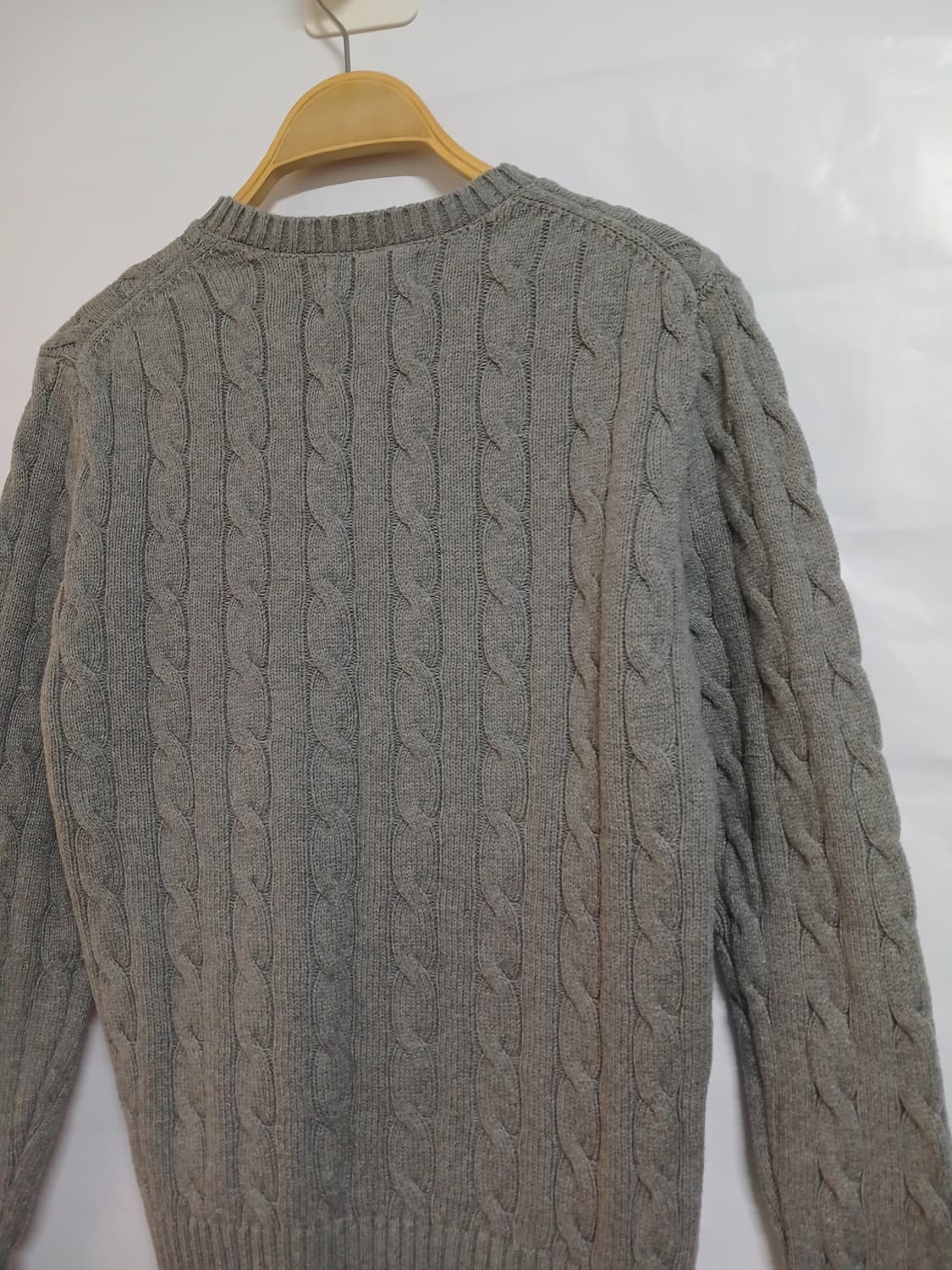 (S,90)폴로 랄프로렌 면100 꽈배기 니트 그레이 상품이미지5