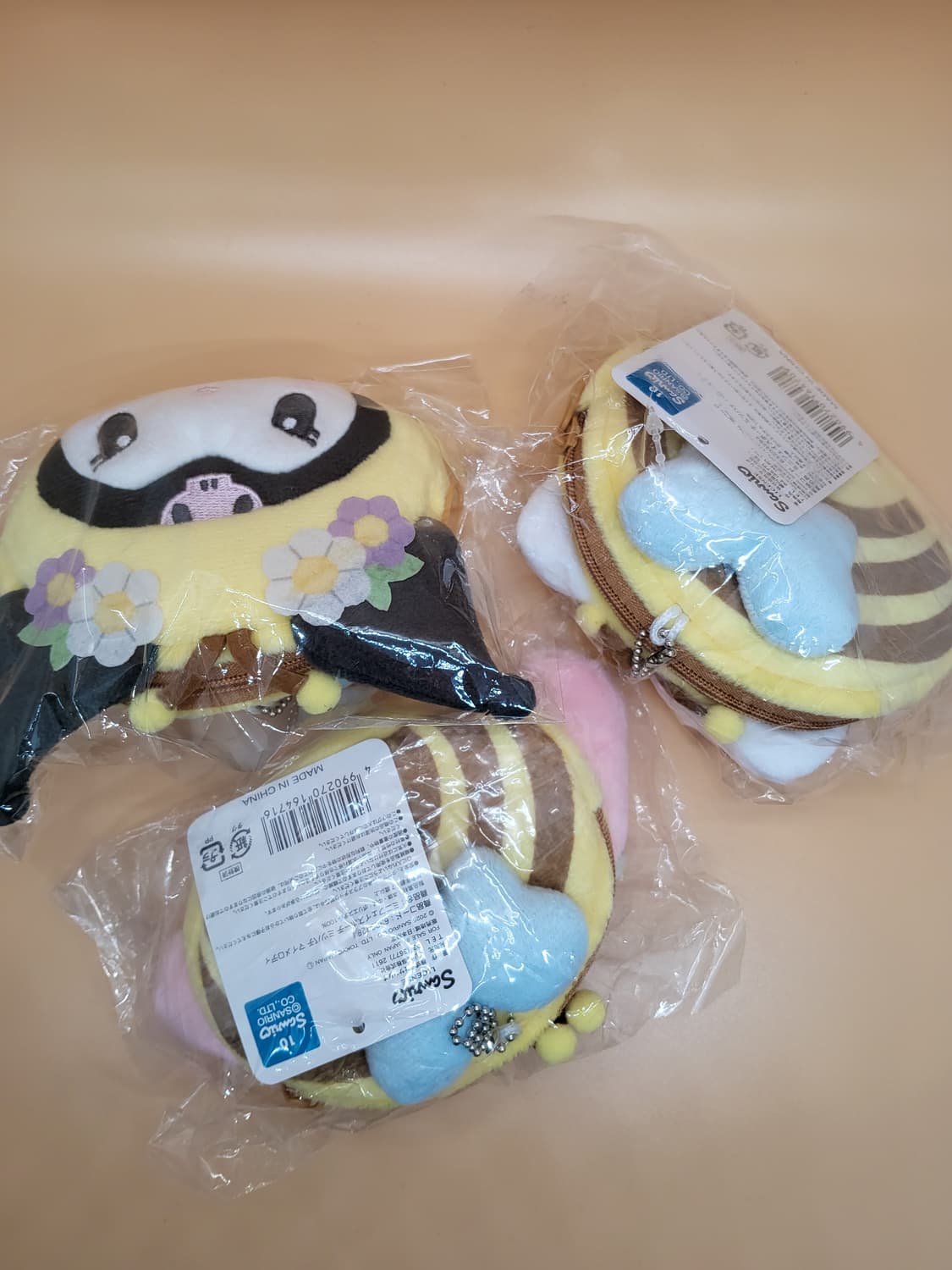 산리오 꿀벌에디션 헬로키티 파우치 동전지갑 키링 상품이미지4