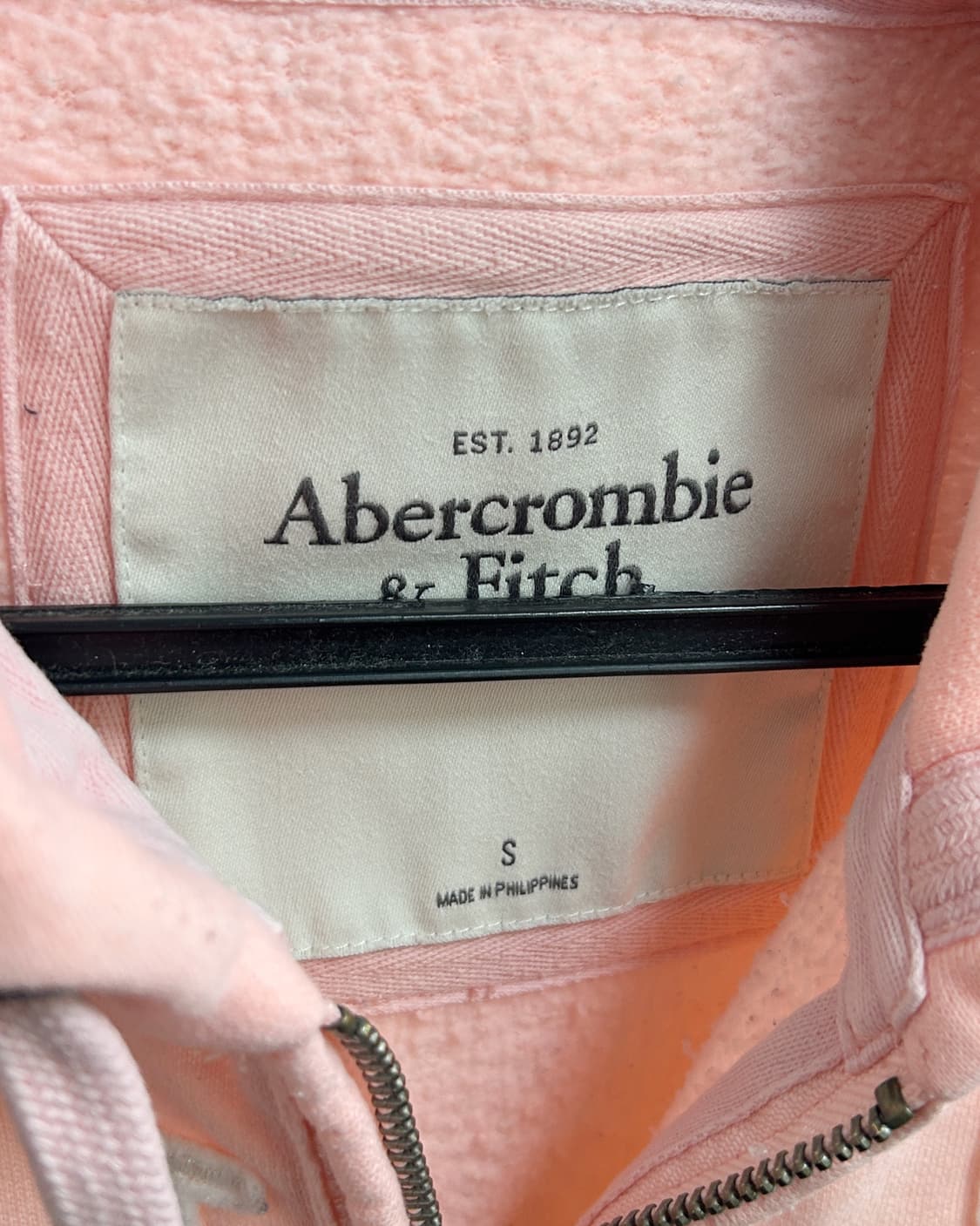 아베크롬비 아치로고 핑크 후드집업 상품이미지3