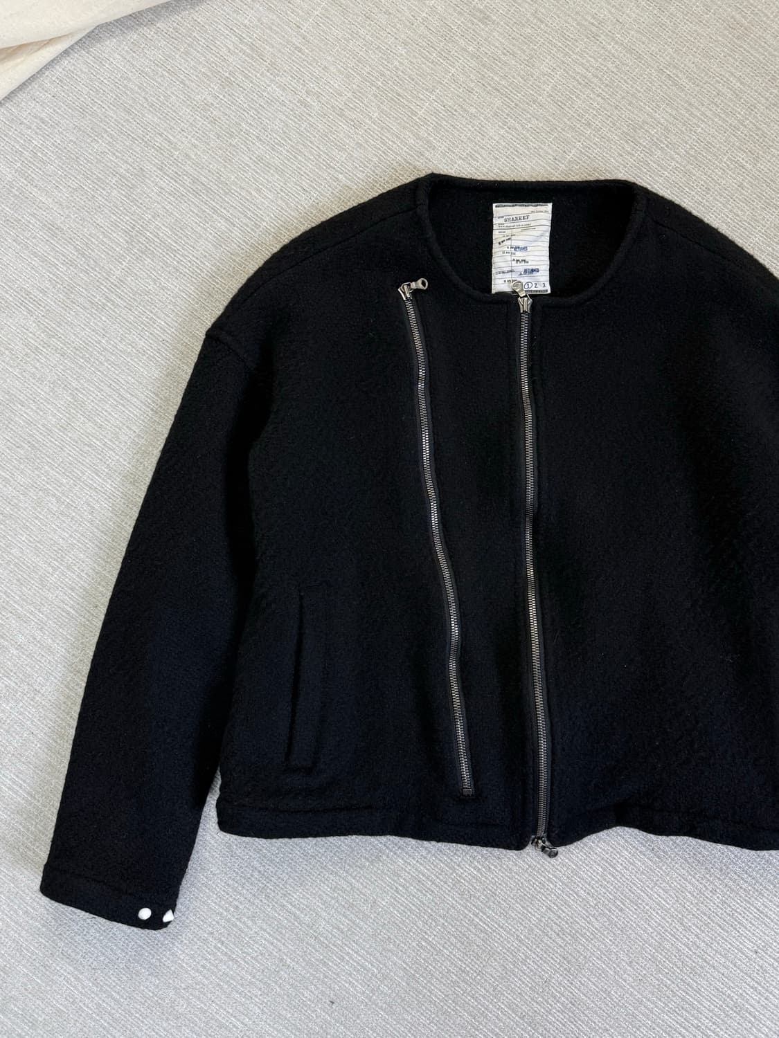 Shareef 사선 집업 숏 자켓 상품이미지4