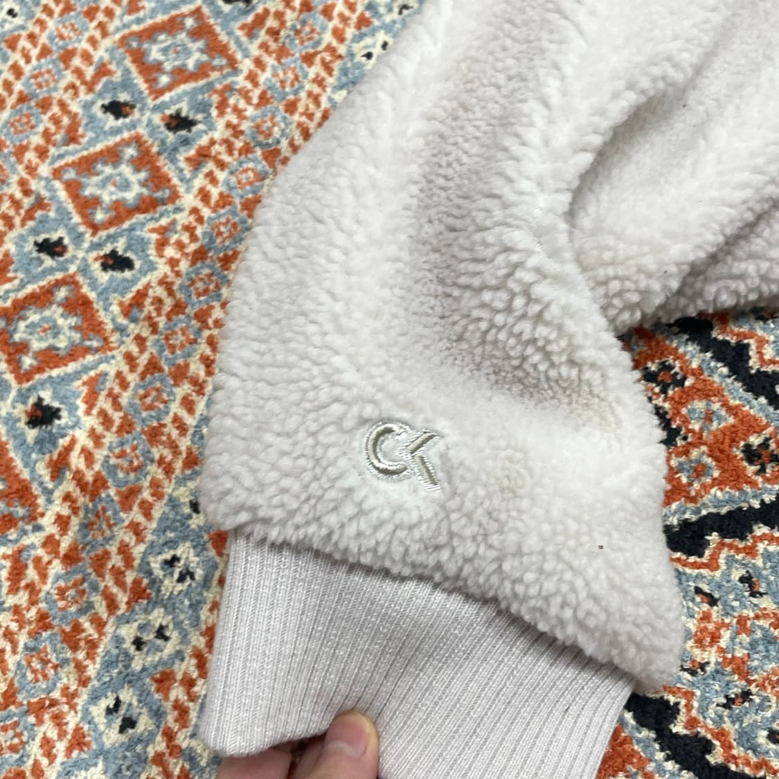 캘빈클라인 베이지 누빔 플리스 후드집업 점퍼 자켓 남성XL 상품이미지4