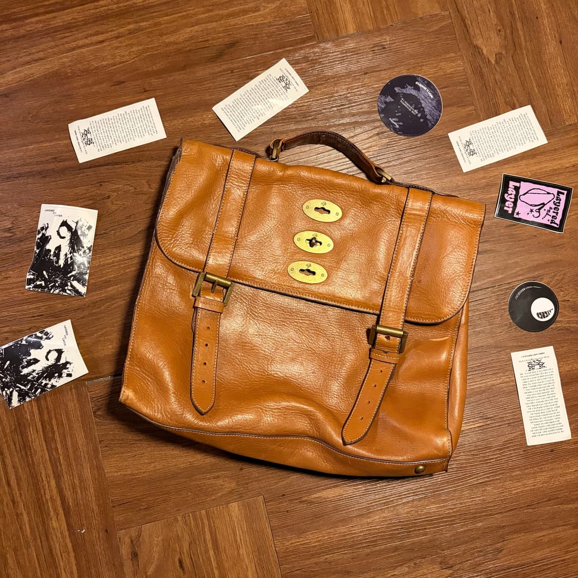 Mulberry 멀베리 레더 사첼 테드백 카멜 상품이미지1