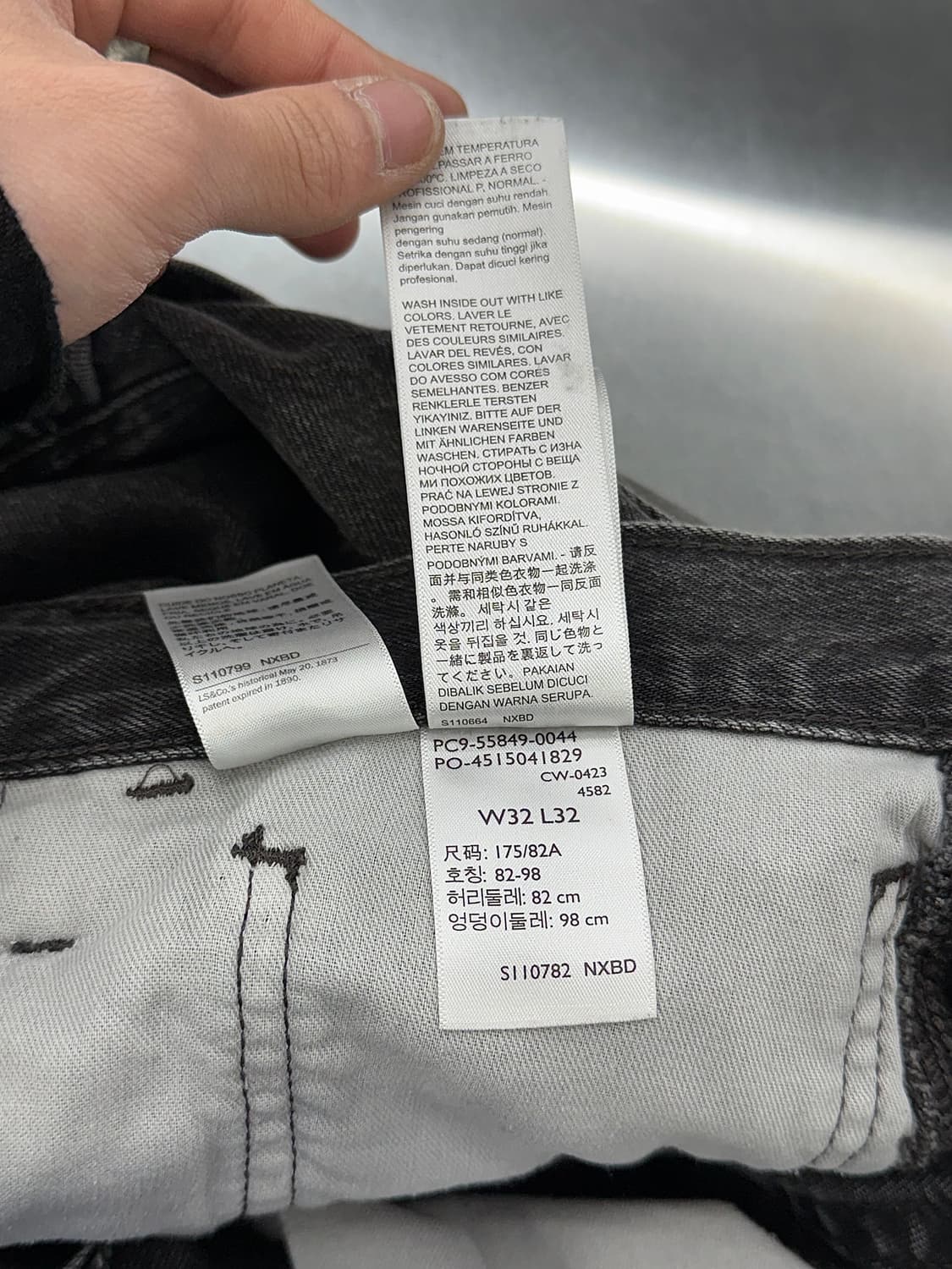 리바이스 워시드 그레이 루즈 카펜터 데님 팬츠 상품이미지9