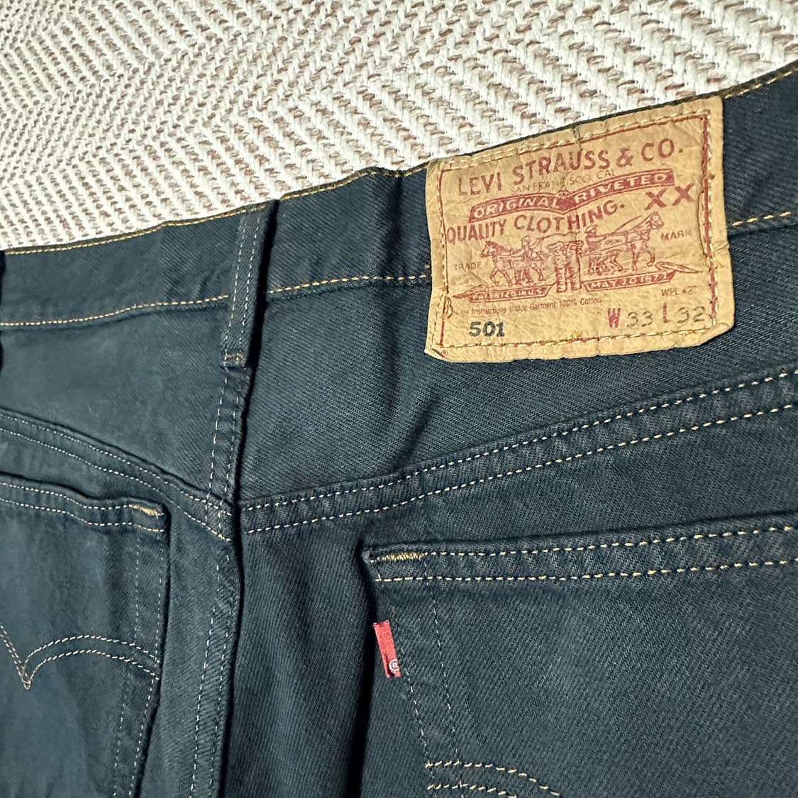 LEVI'S 501 90's usa made black denim 상품이미지3