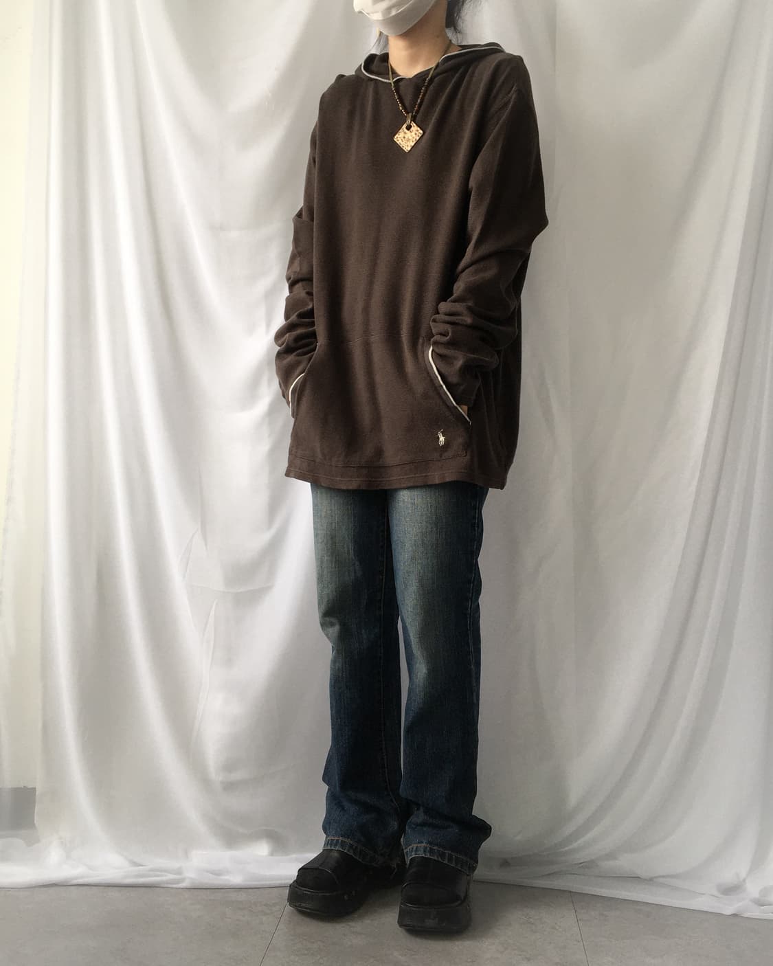 Polo waffle hood sleeve 상품이미지5