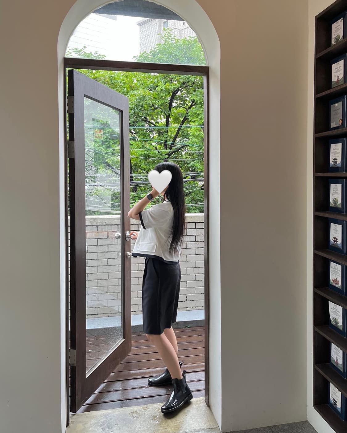 헌터 첼시 글로스 레인부츠 블랙 230 (슬림핏) 상품이미지4