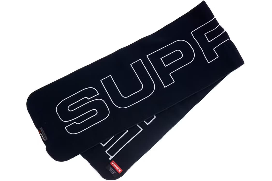Supreme 폴라텍 빅로고 네이비 머플러 스카프 상품이미지1