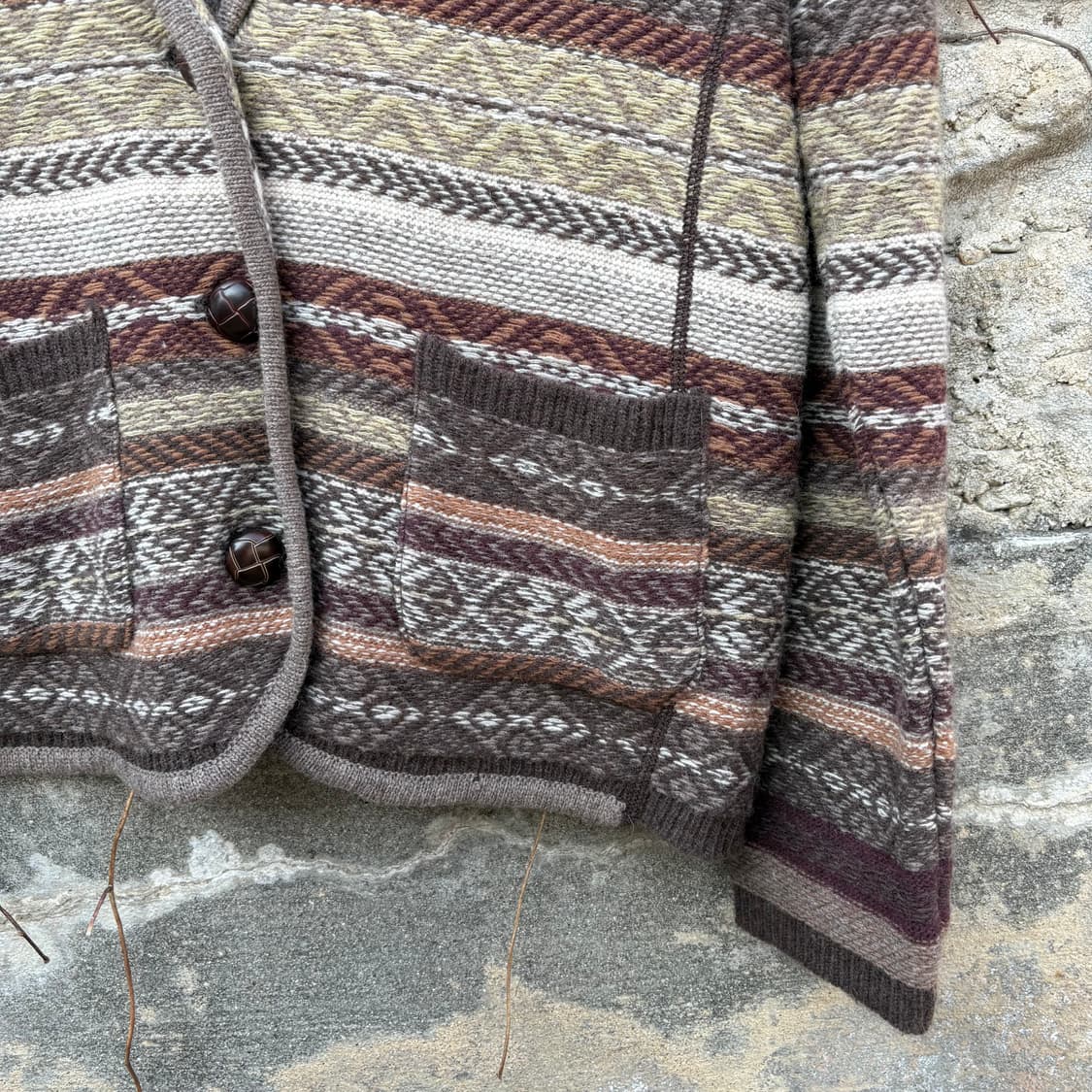 니트 가디건 패턴 울 모리 아메카지 히피 보헤미안 에스닉 빈티지 자켓 상품이미지3