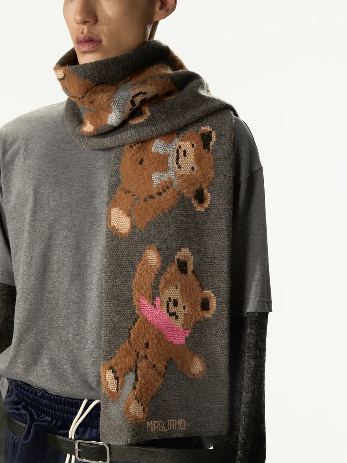 마리아노 25fw 테디베어 울 머플러 상품이미지2