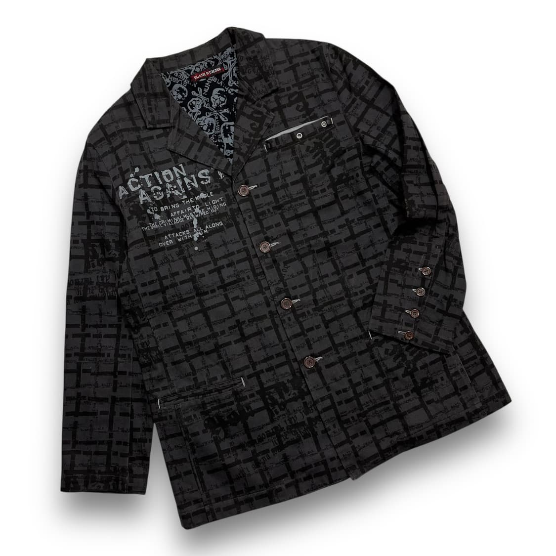 SLASH N NUMBER Skull lettering blazer 상품이미지1