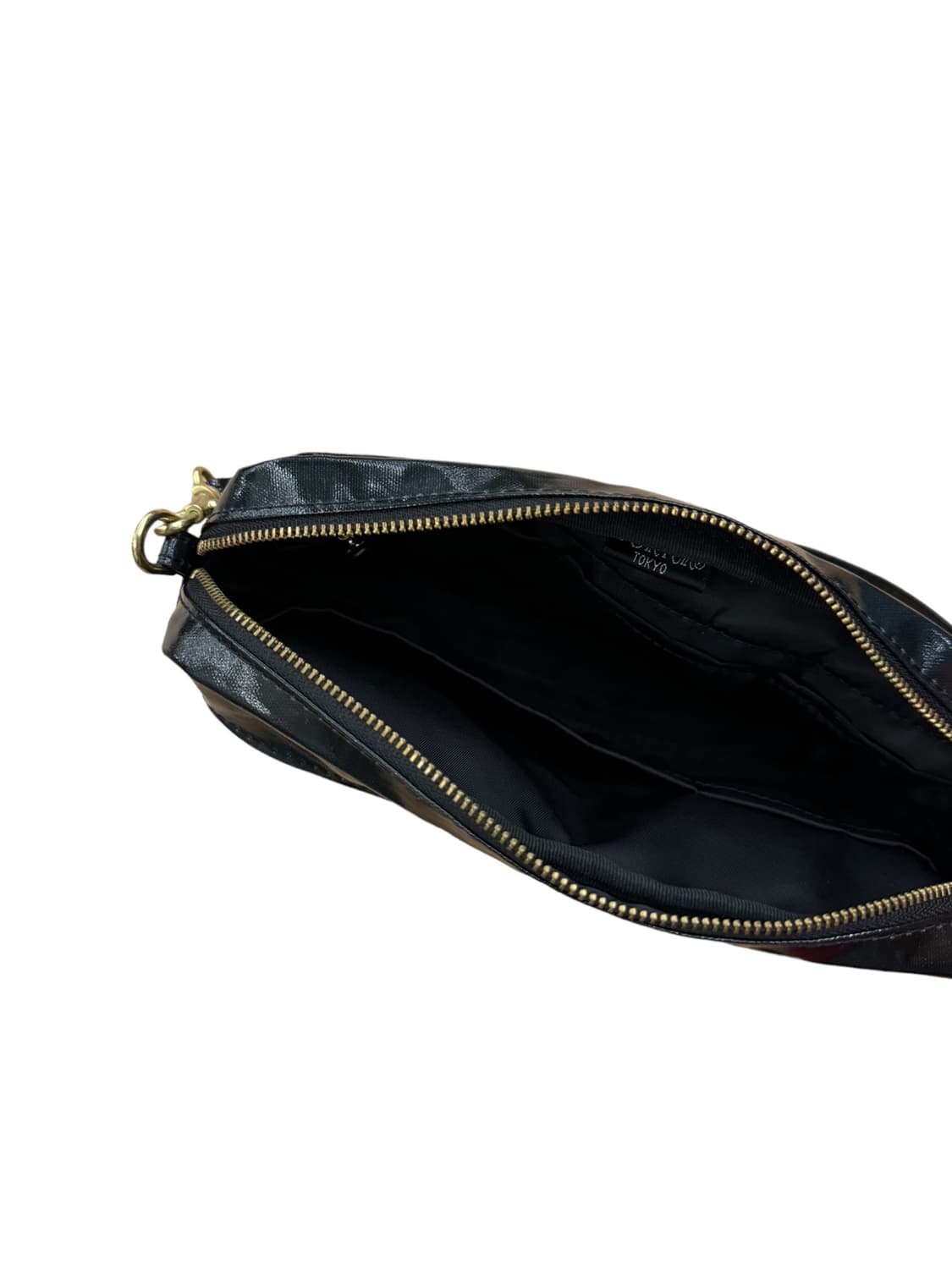 포터 글로시 체크 파우치백 그린/네이비 상품이미지8