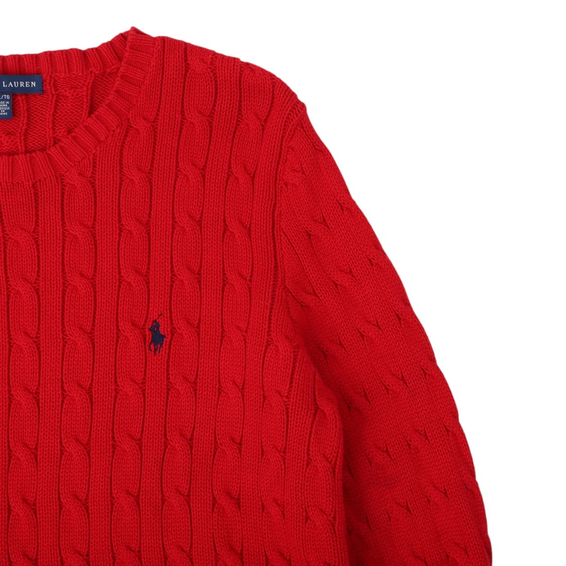 폴로 랄프로렌 레드 코튼 케이블 니트 상품이미지3