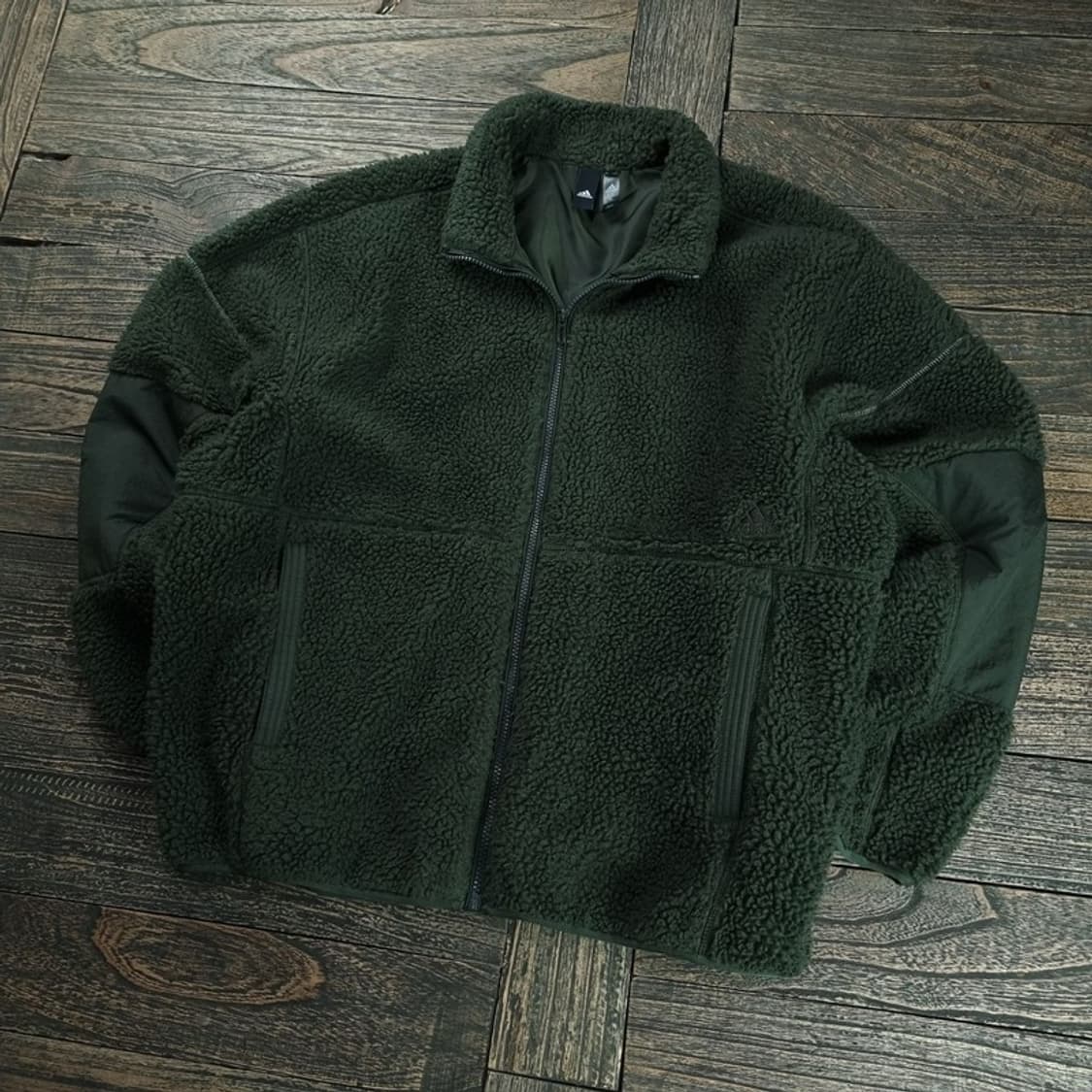 아디다스 오버사이즈 쉐르파 플리스 자켓 딥카키 M18931 상품이미지1