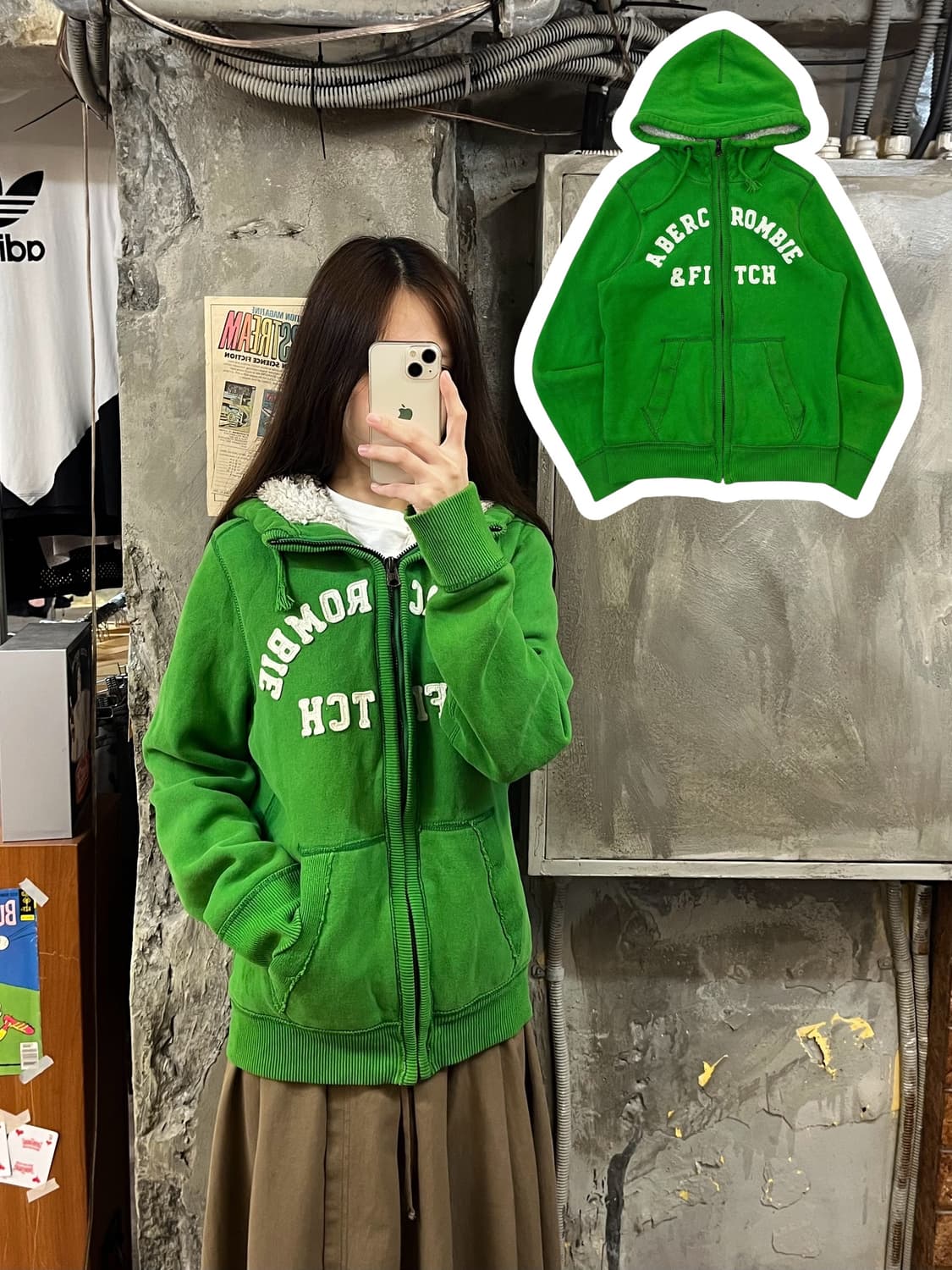 아베크롬비 후드집업 그린 S #csz970 상품이미지1