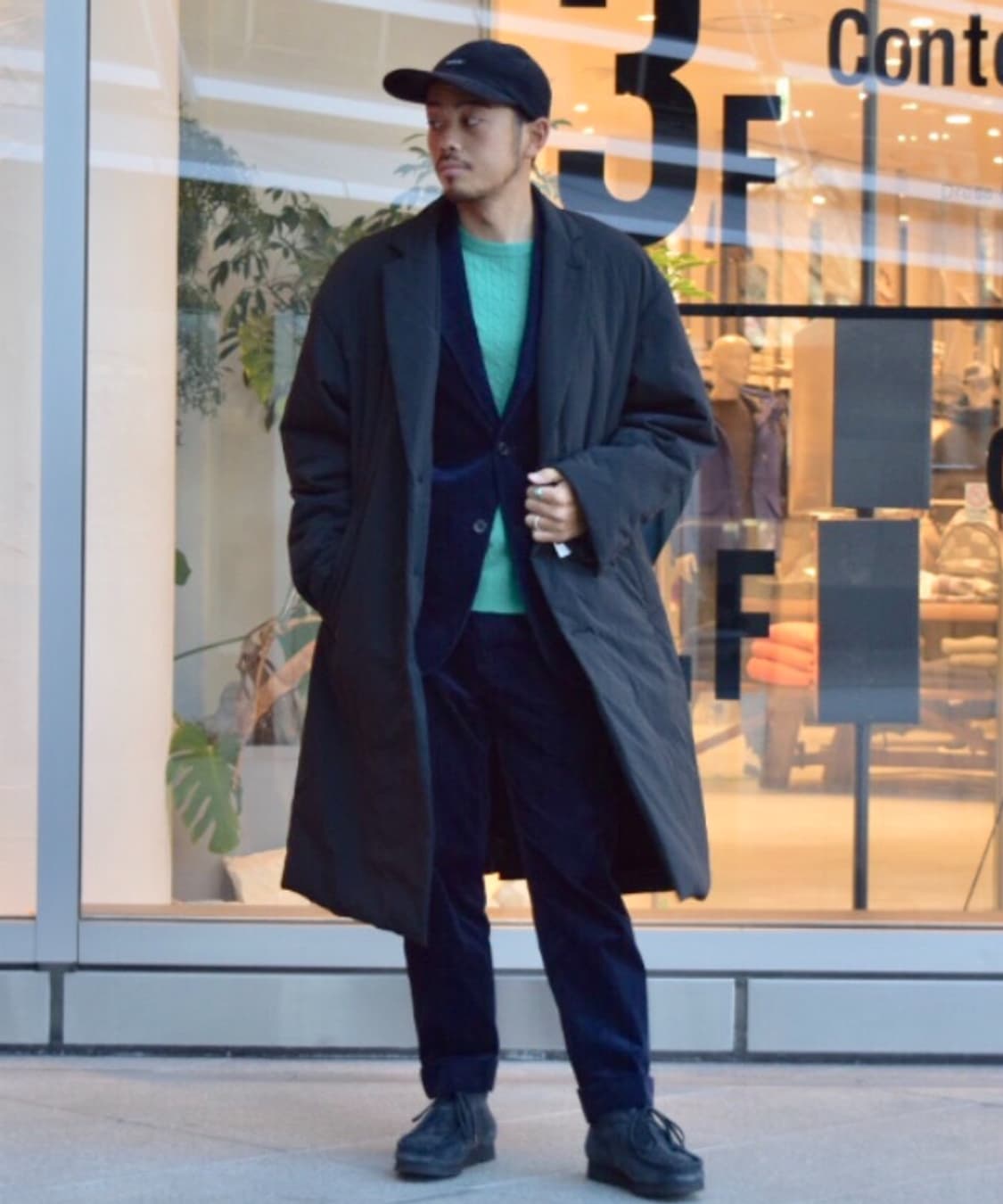 빔즈 안솜 패딩 오버 코트 블랙 M 상품이미지7