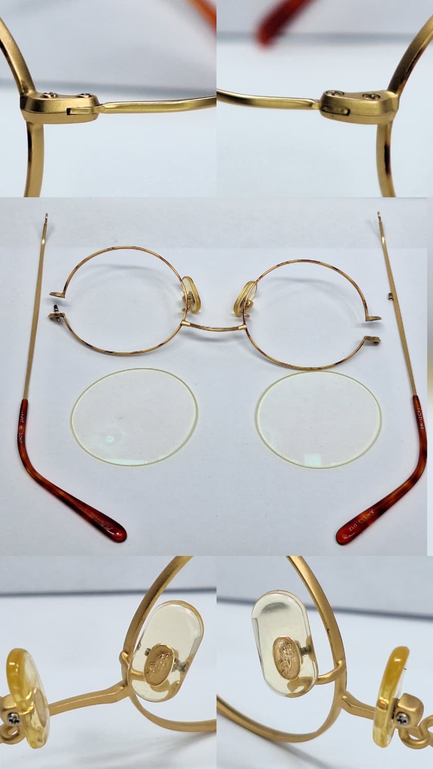 앵글로 아메리칸 A-155 골드 안경 안경테 44ㅁ21/영국 빈티지 일본 상품이미지8