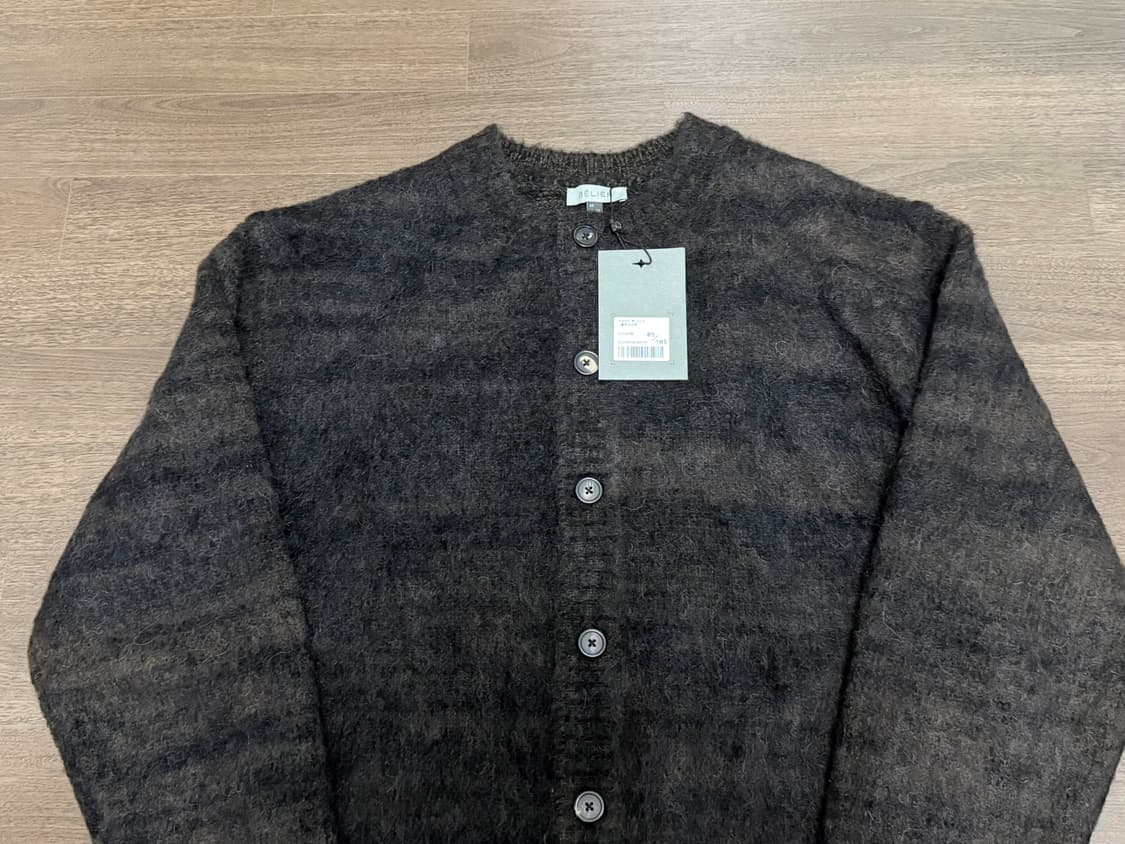 [05/105]벨리에 브러쉬드 탐 가디건 블랙 브라운 상품이미지3