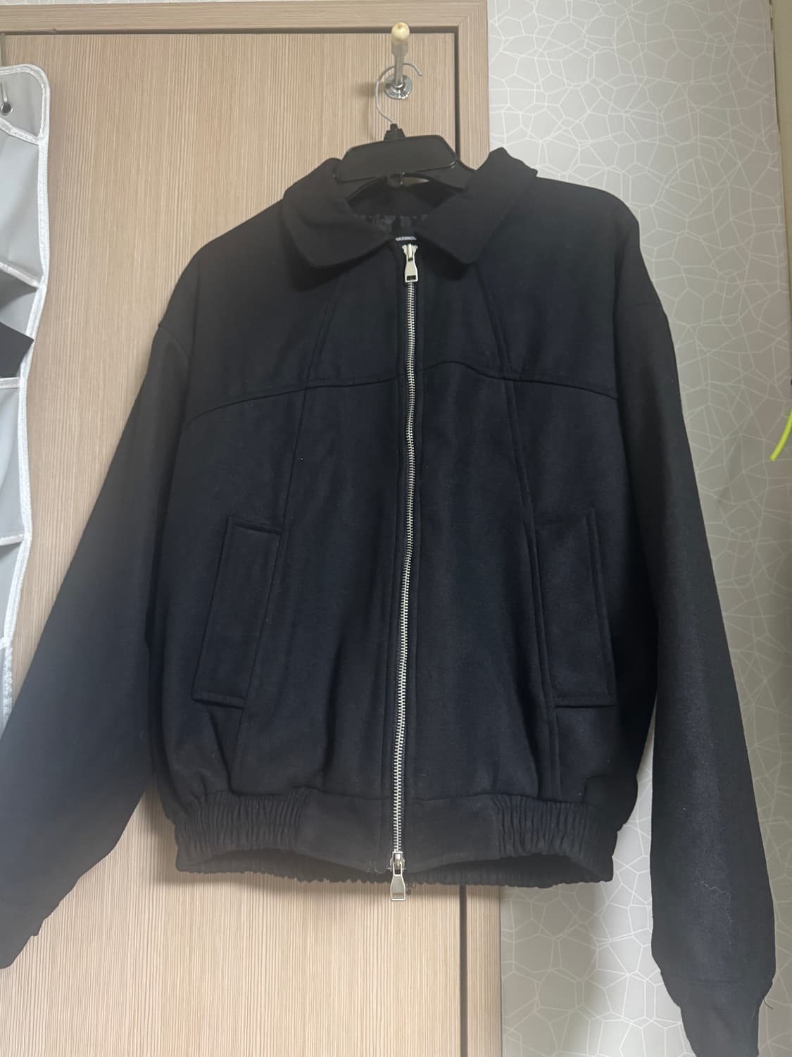 매스노운 웨스턴 울 블루종 블랙 M 상품이미지2