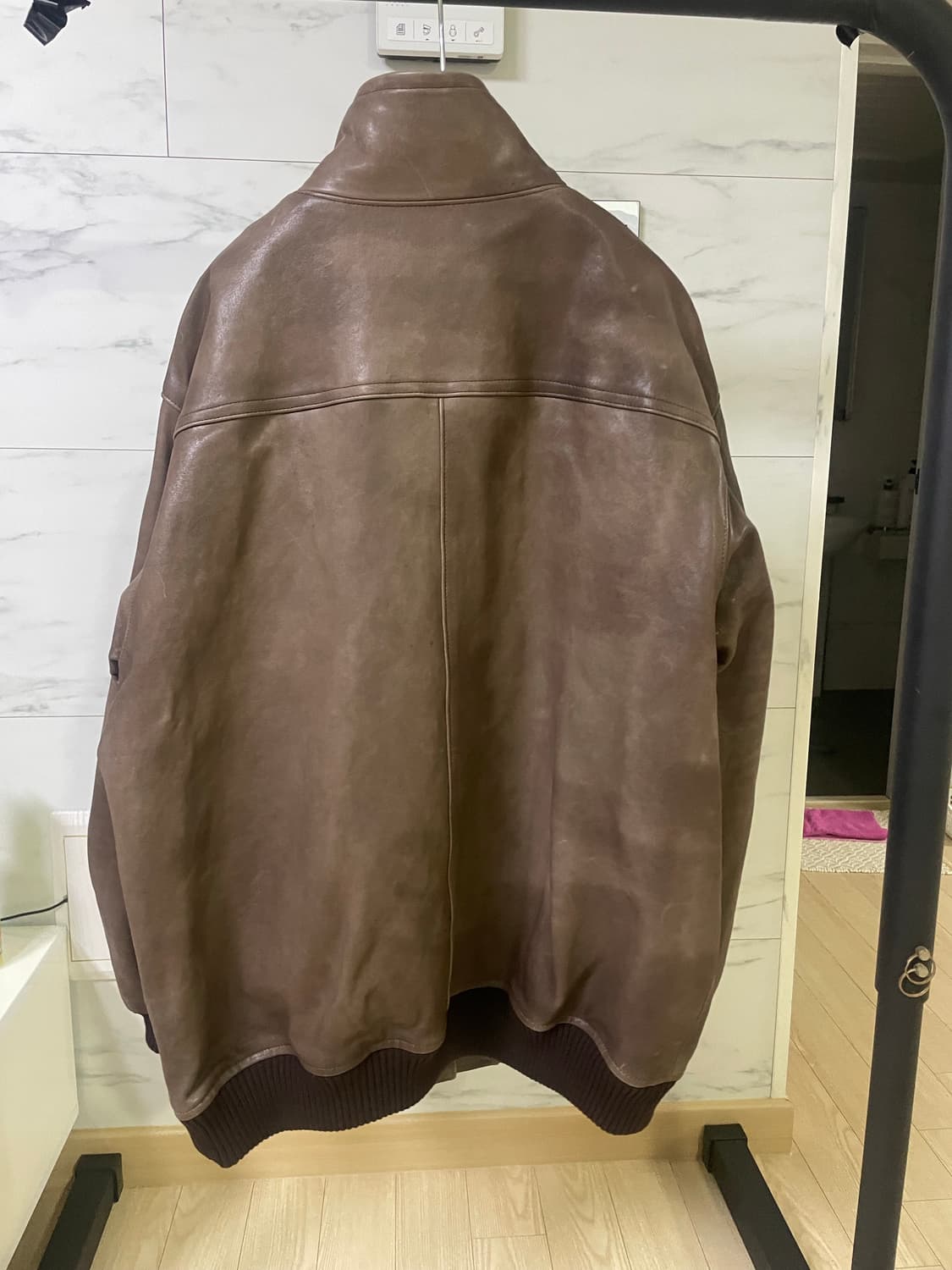 (4) 오라리 램 레더 블루종 가죽자켓 브라운 상품이미지2