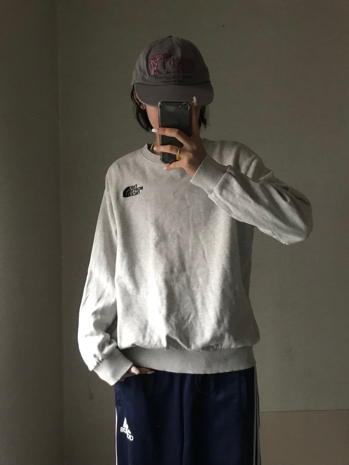 노페 라이트그레이 맨투맨 상품이미지1