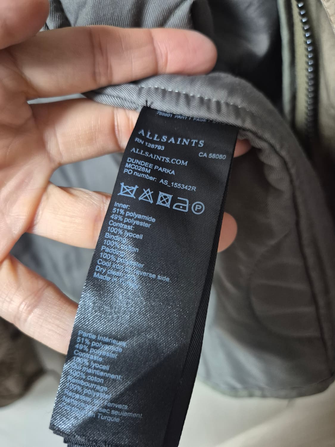 올세인츠 야상 m65 야상 누빔패딩 후드야상 95 상품이미지9