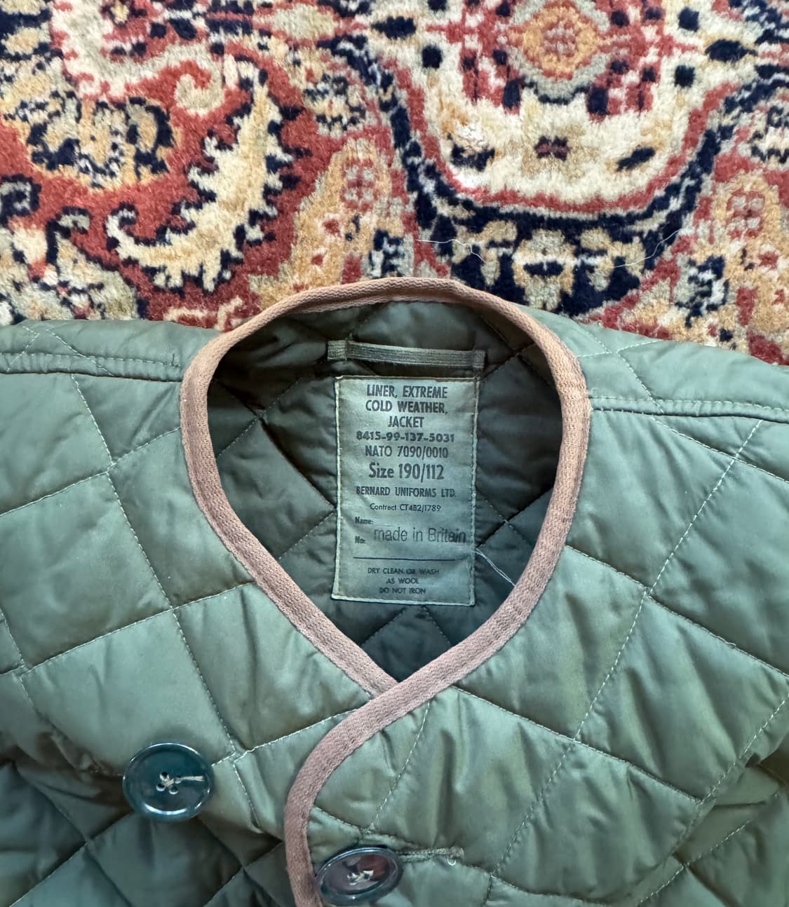 빈티지 밀리터리 영국군 라이너 누빔 내피 깔깔이 "XXL" (509) 상품이미지3