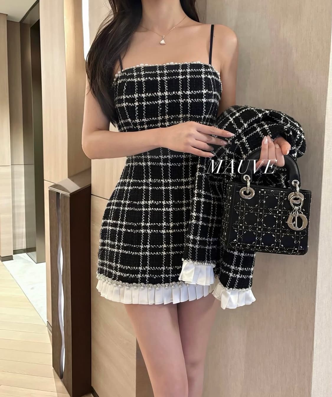 수입의류 트위드 자켓 원피스 세트 상품이미지3