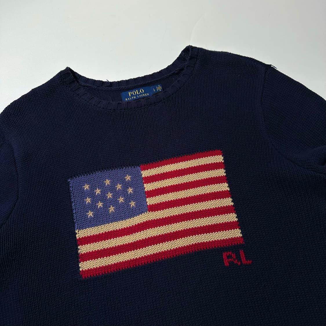 폴로 랄프로렌 성조기 라운드 니트 네이비 상품이미지3