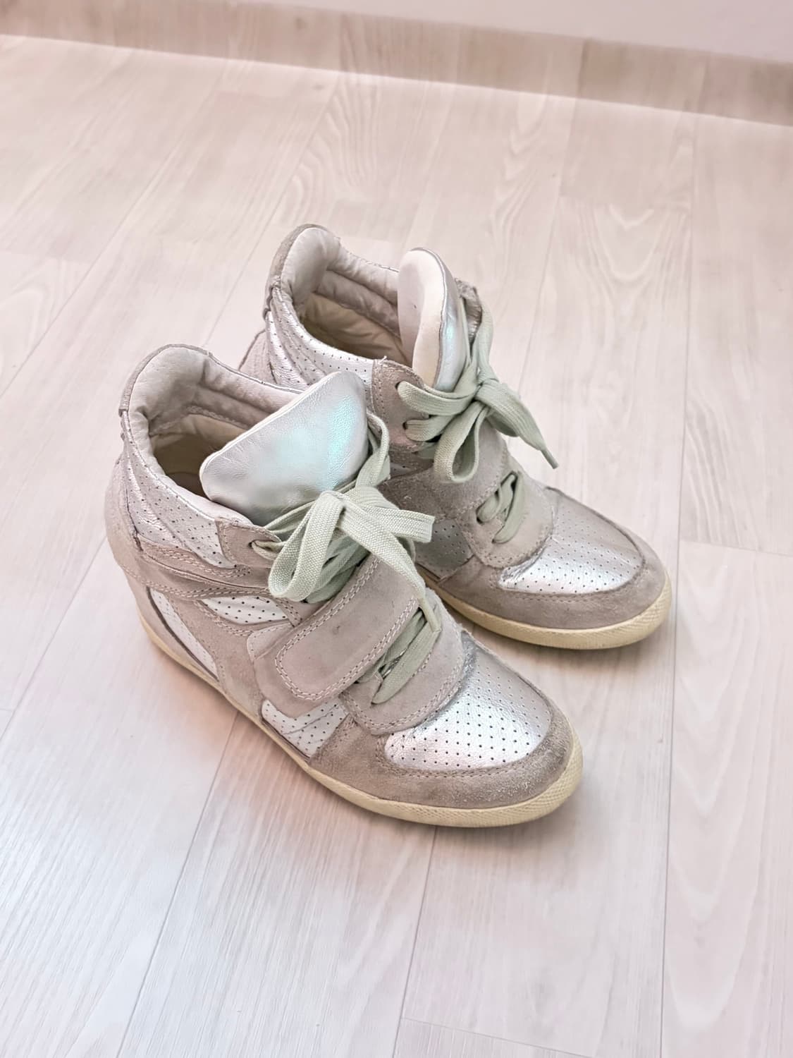 빈티지 실버 웨지 스니커즈 힐  상품이미지4