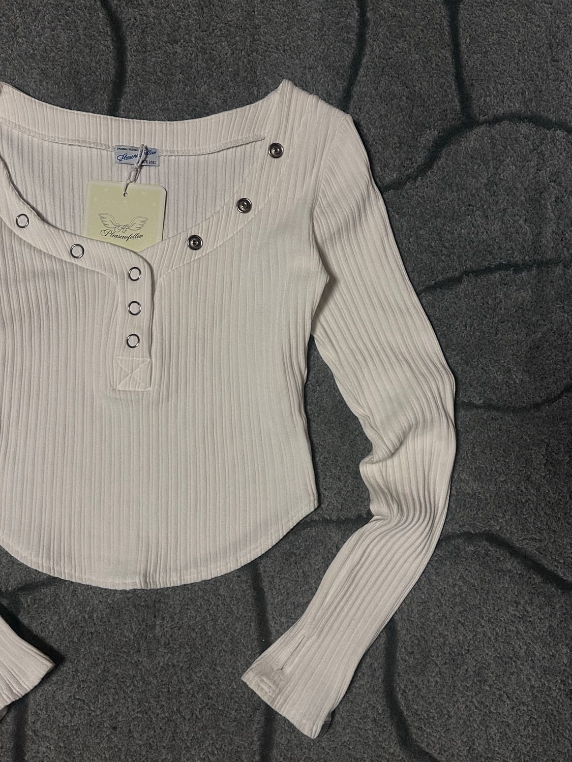 플리즈노팔로우 버니탑 화이트 상품이미지2