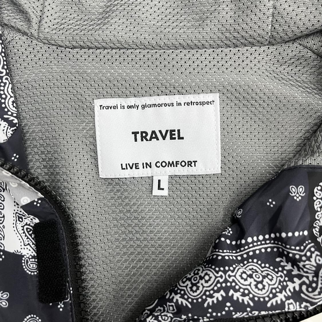 트래블 반다나 패턴 후드 바람막이 L 상품이미지5