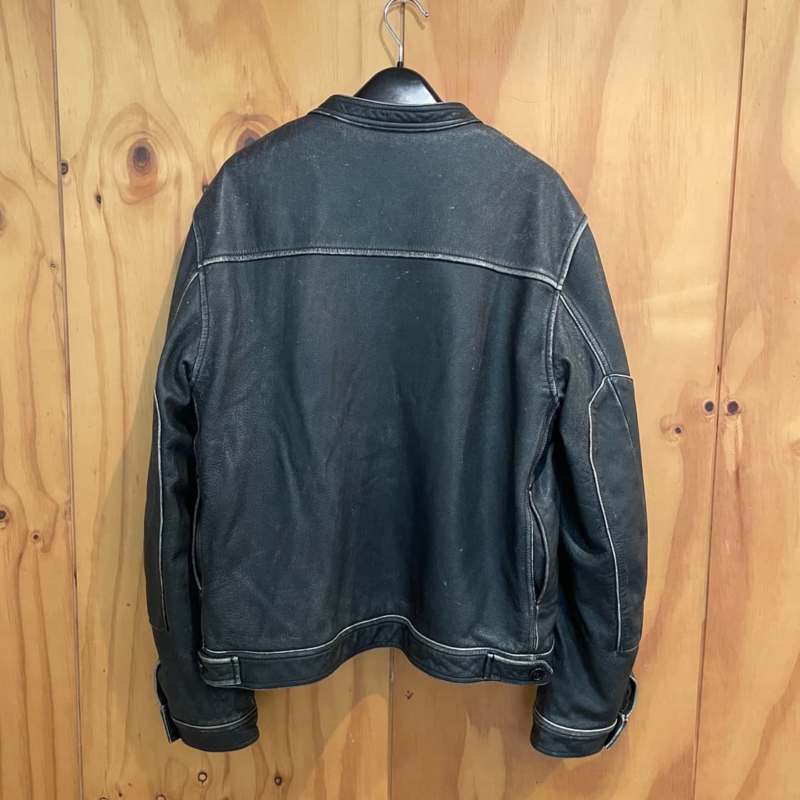 Washed Mechanic Leather Jacket 상품이미지4