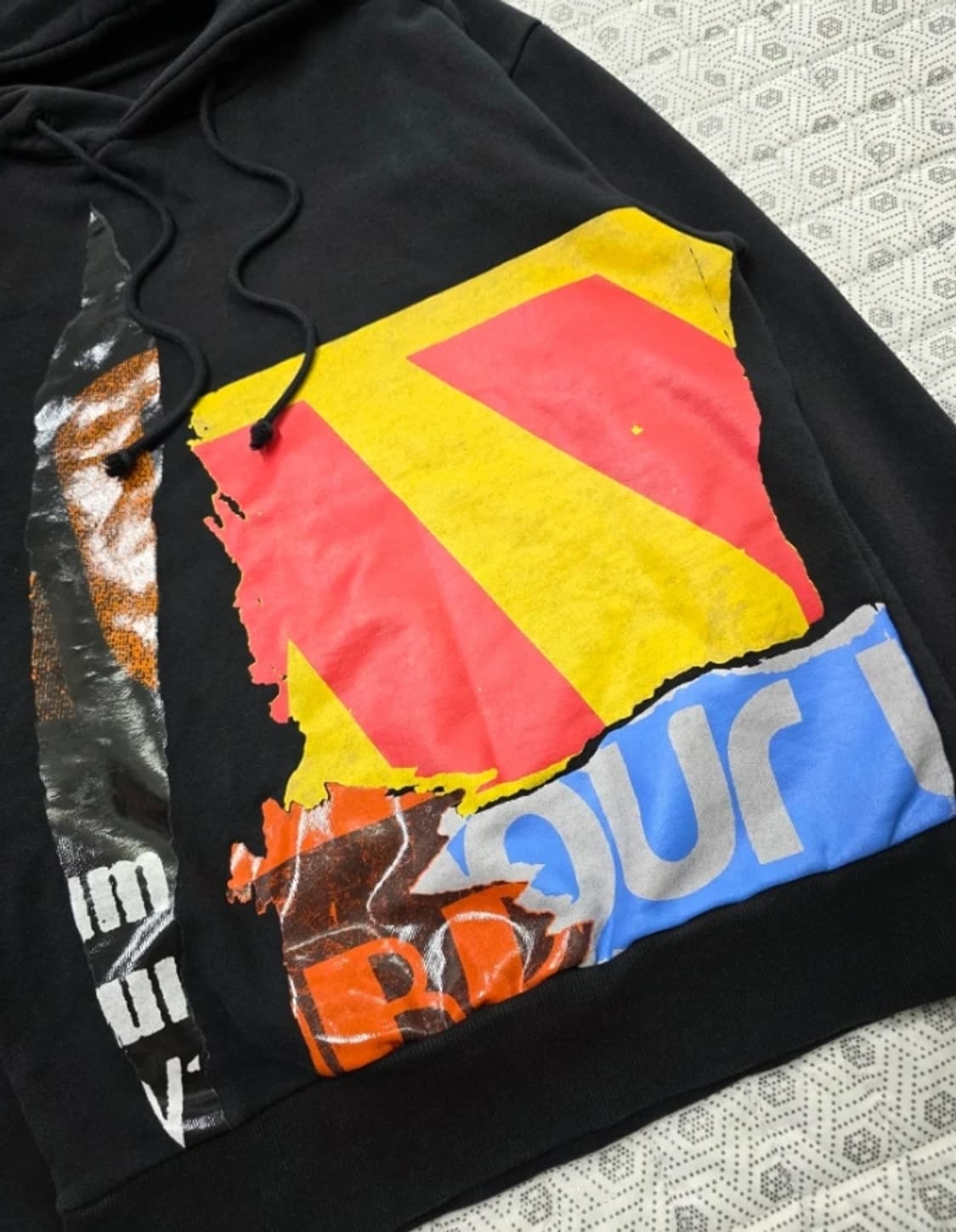 준지 블랙 프린팅 후드티 95 상품이미지6