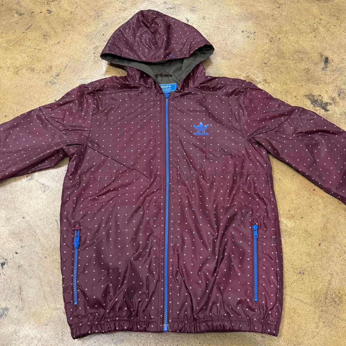 [정품/95] 아디다스 후드 바람막이 점퍼 버건디 b19 상품이미지3