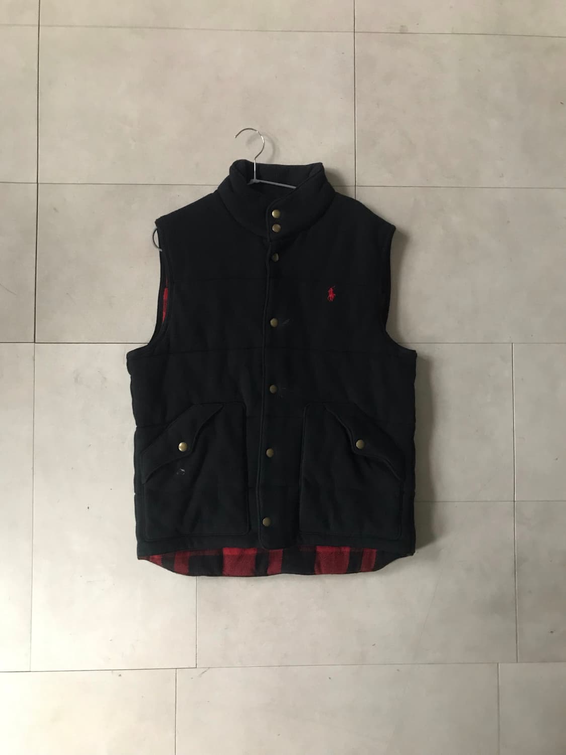 폴로 블랙 패딩조끼 상품이미지5