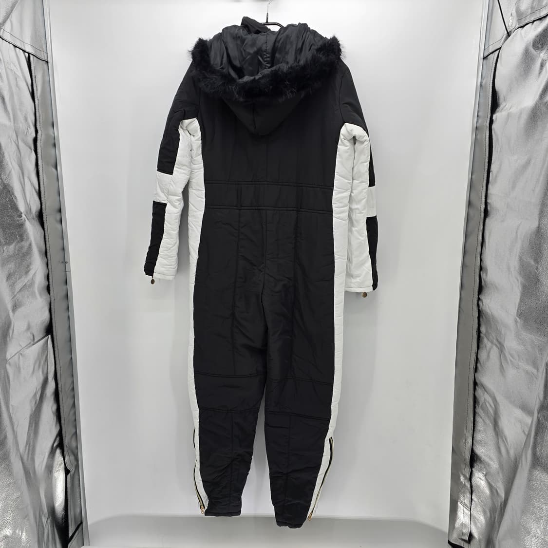 블랙 스키 점프수트 후드 퍼 여성용 상품이미지5